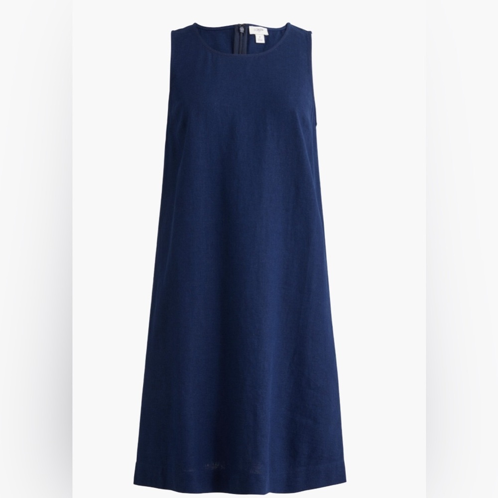 J. Crew Linen-blend shift mini dress
